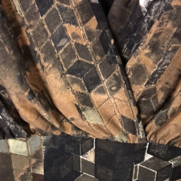 SERE nade Women’s Tunic with built in tank Brown Abstract XL Slinky Stretchy - Picture 5 of 11